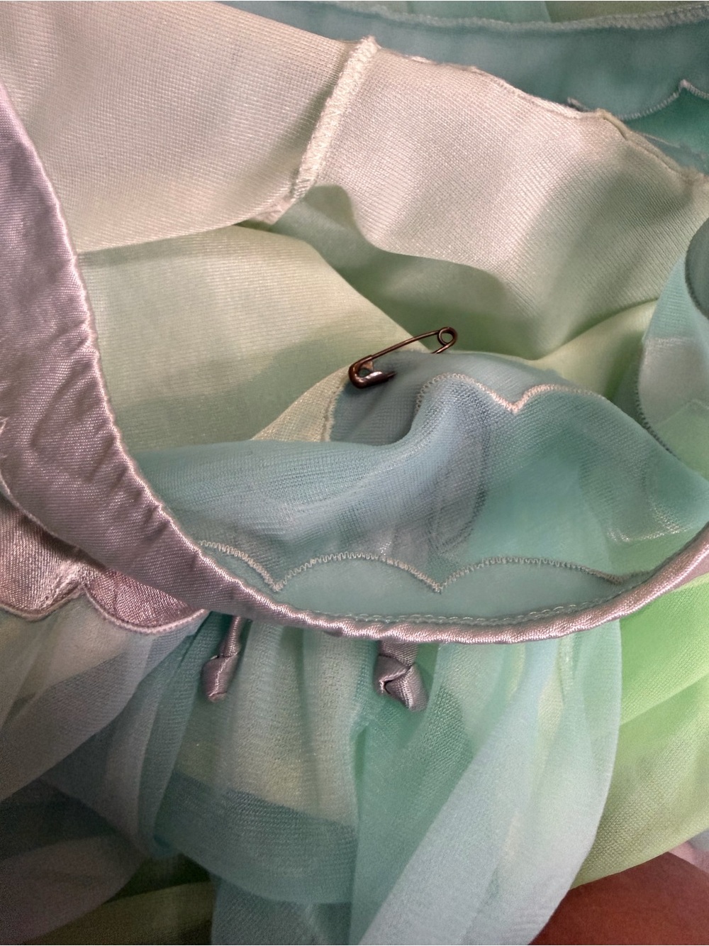 VTG 50/60s Saks Fifth Avenue Peignoir Pajama Set Pastel  Nylon Chiffon: Small - Picture 13 of 14
